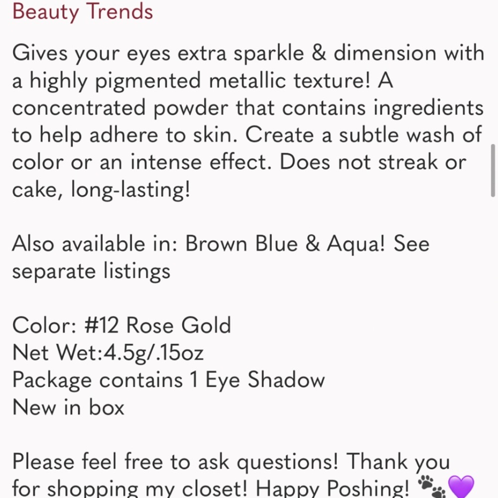 ROSE GOLD EYESHADOW FOCALLURE #12 HIGHLY PIGMENTED EYESHADOW  NEW  🎉HOST PICK🎊 - Picture 3 of 3